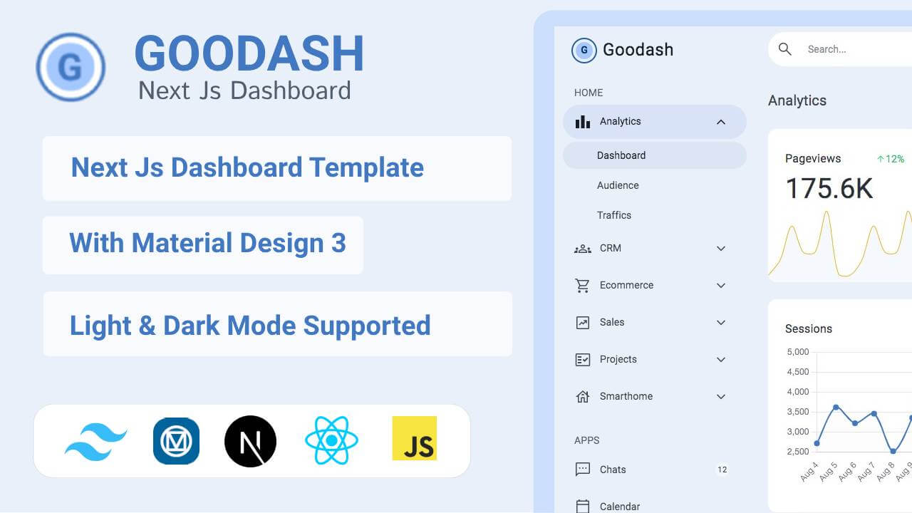 Goodash Next - Dashboard Material Design 3