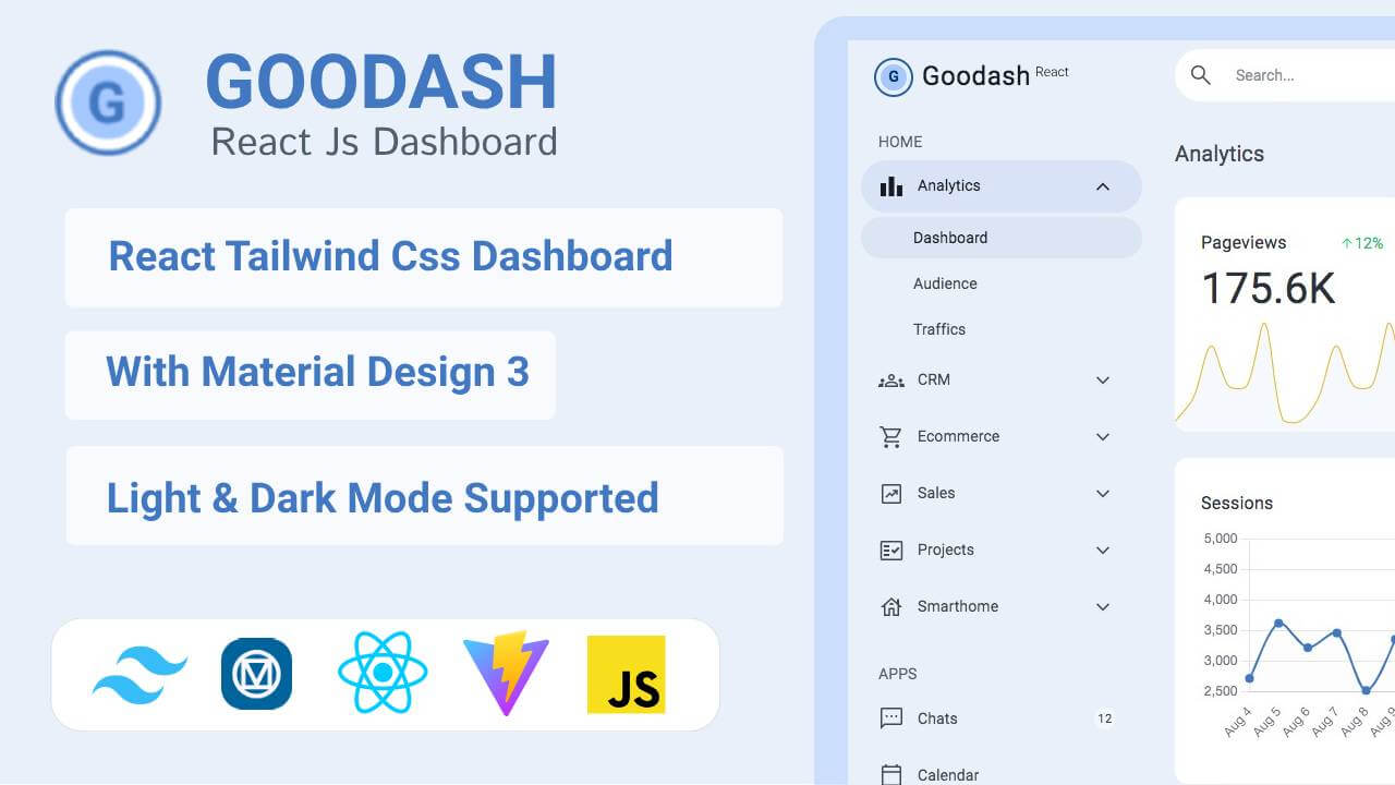 Goodash React - Dashboard Material Design 3