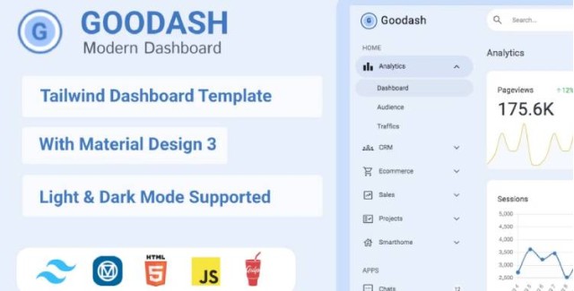 Goodash - Tailwind Admin Material Design 3